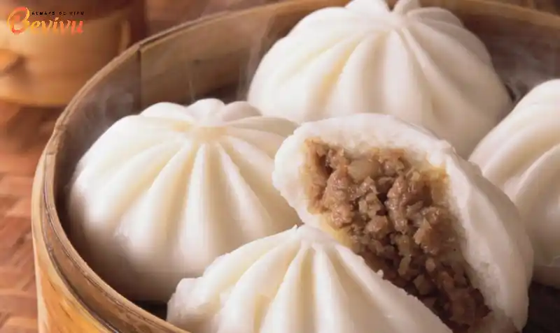 Bánh bao hấp nhân thịt tour Phượng Hoàng Cổ Trấn - Bánh bao nhân thịt