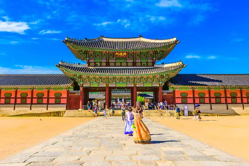 Cung điện Gyeongbokgung đẹp rực rỡ Du lịch Hàn Quốc tham quan Cung điện Gyeongbokgung