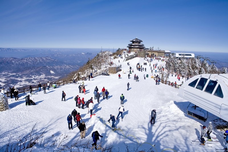 Khu trượt tuyết Jangjipine thu hút nhiều khách ghé thắm
