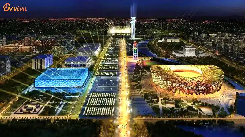 Sân vận động Olympic Bắc Kinh nhìn từ trên xuống Tham quan du lịch tại Sân vận động Olympic Bắc Kinh nhìn từ trên xuống