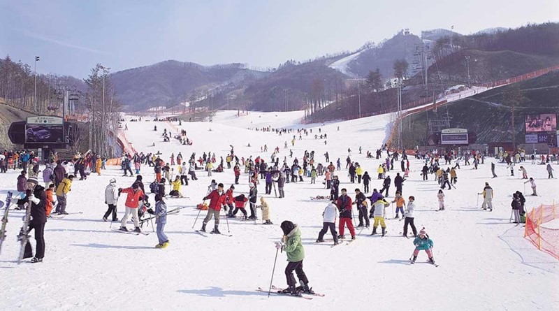 Mọi người đang trượt tuyết ở Elysian