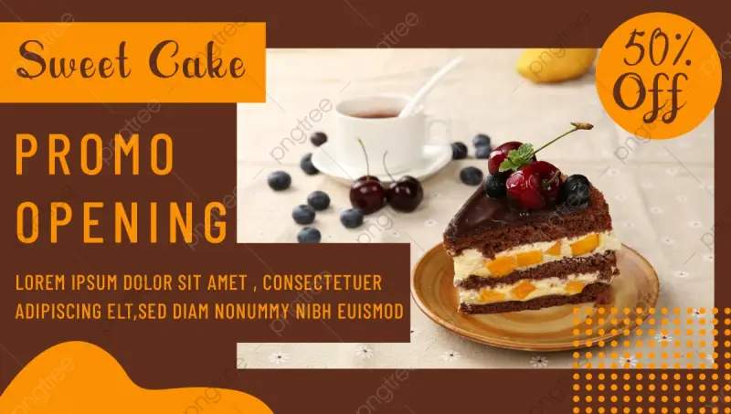 Mẫu banner khai trương tiệm bánh với ưu đãi giảm 50% Mẫu banner khai trương tiệm bánh