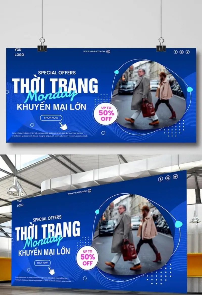 Mẫu thiết kế khai trương cửa hàng thời trang Mẫu banner thiết kế cửa hàng thời trang