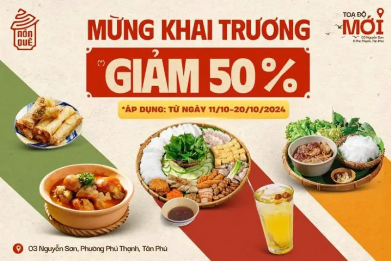Thiết kế banner khai trương cho quán ăn Mẫu banner khai trương nhà hàng