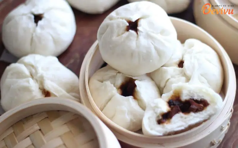 Bánh bao hấp nhân thịt đậm vị ẩm thực thái bình cổ trấn bánh bao hấp