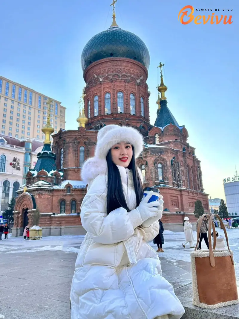 Du khách du lịch check-in tour Trung Quốc mùa đông Du khách du lịch trung quốc mùa đông