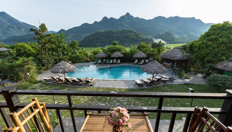 Mai Châu Lodge có thiết kế hiện đại pha nét truyền thống